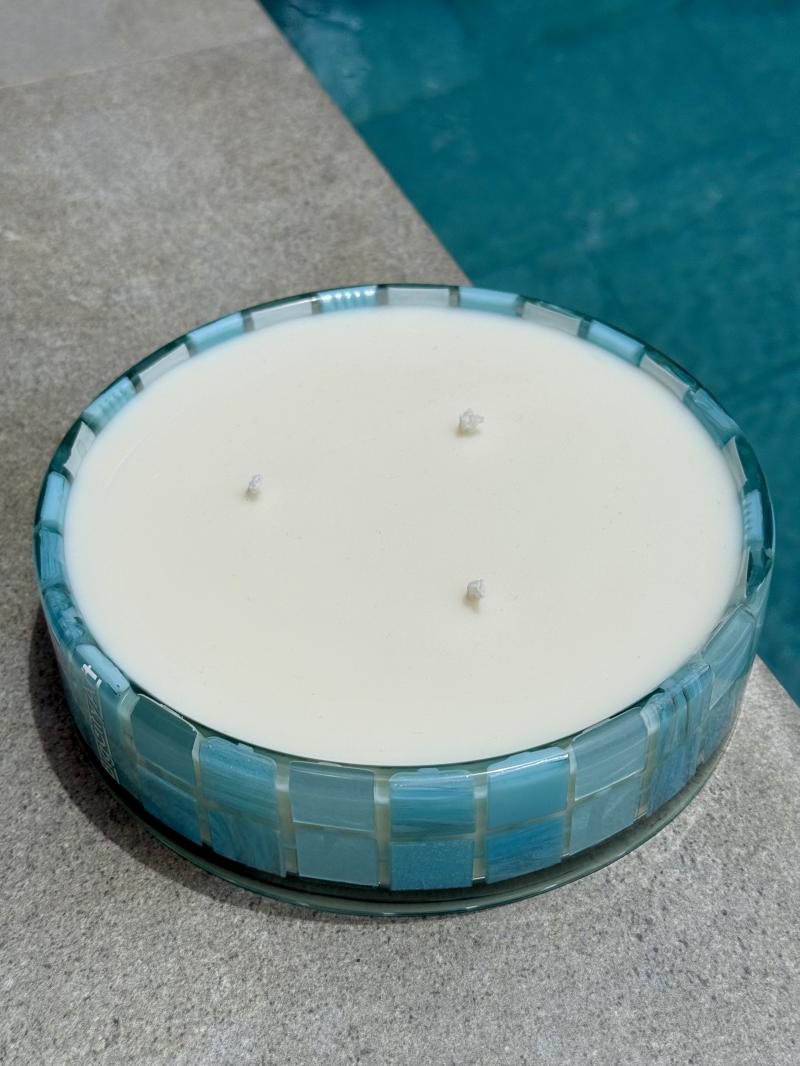 020 Large Mosaic Soy Candle in Epoxy Bowl – Designed on Koh Samui
