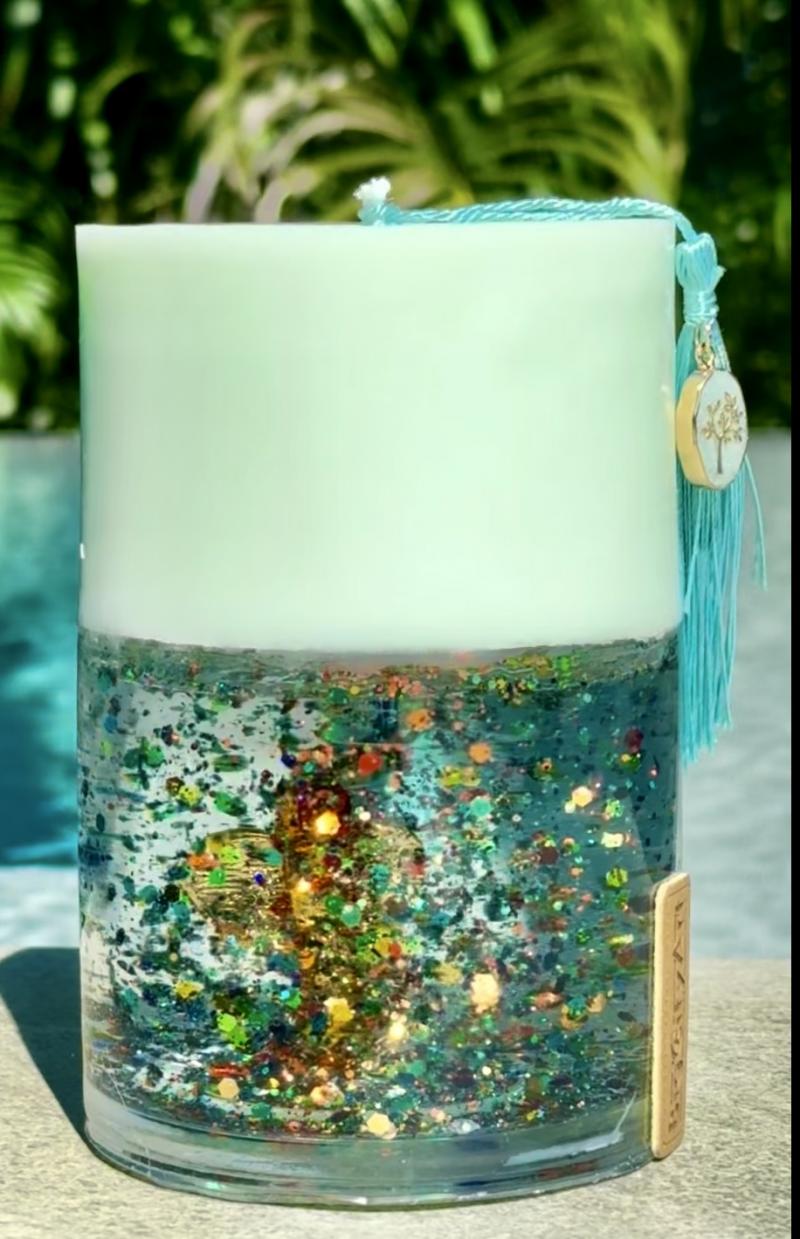 025 Dynamic Glitter Soy Candle – Epoxy Motion from Koh Samui