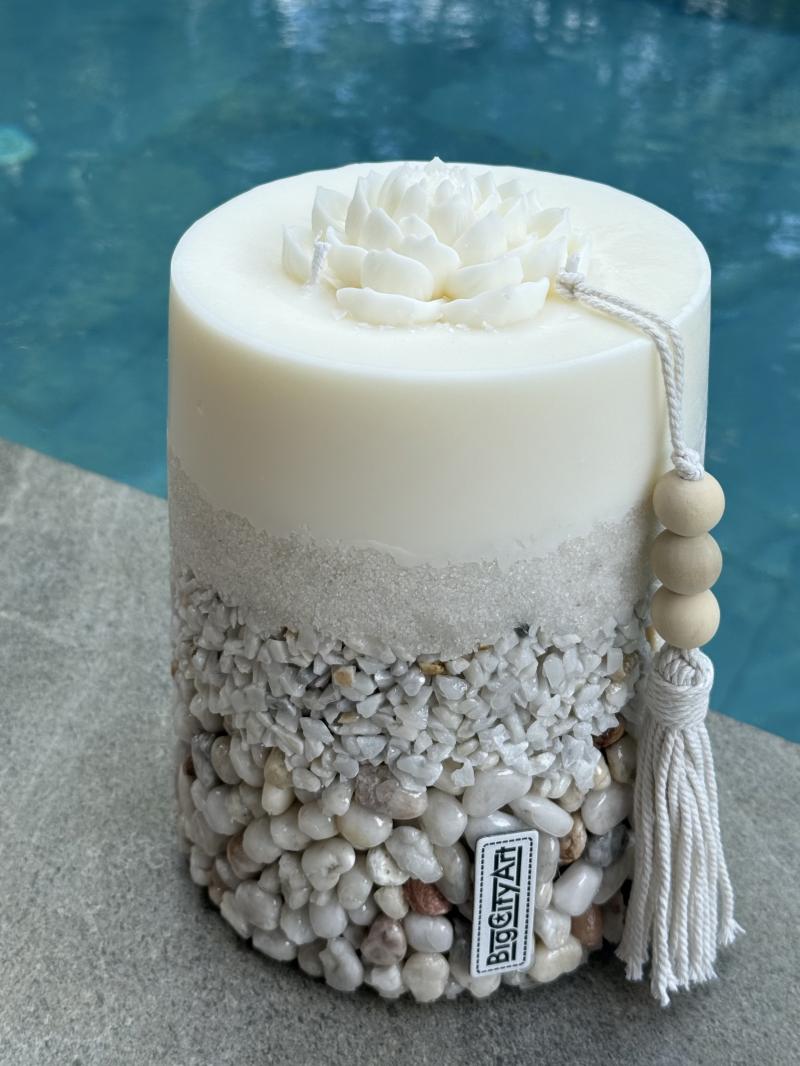 091 Big soy candle with lotus
