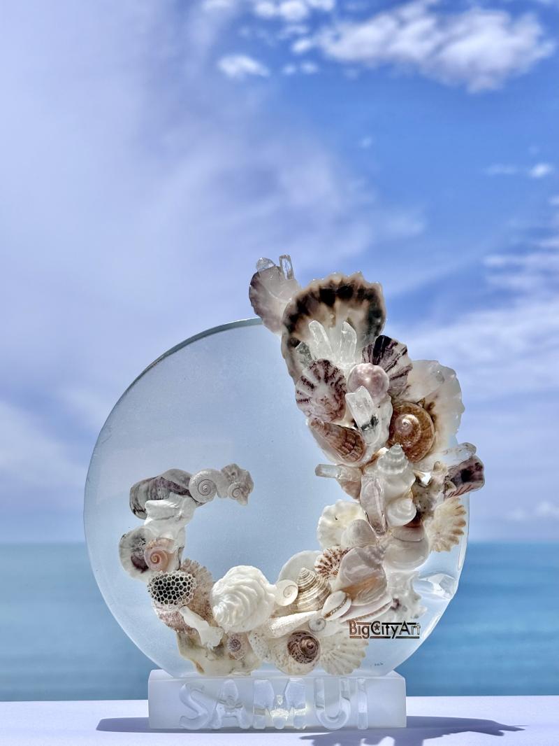 158 Epoxy resin and seashells art
